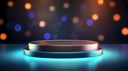 Empty round podium for product or cosmetic display