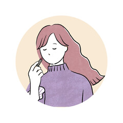 Obraz premium 十二星座の乙女座の女の子（丸枠）