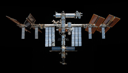 International Space Station over black background