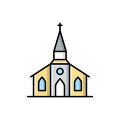 Color line Church vector icon