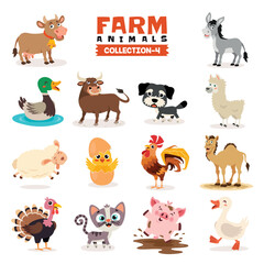 Obraz premium Set Of Various Farm Animals