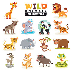 Fototapeta premium Set Of Various Wild Animals