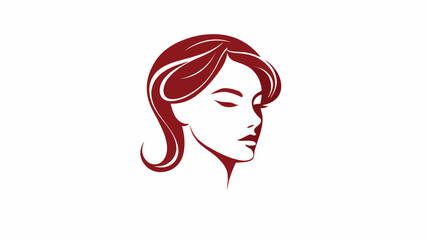 Line avatar woman head with hairstyle design flat vector