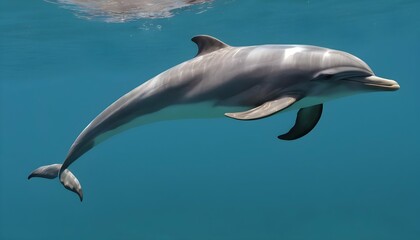 A Dolphin Diving Deep To Explore The Ocean Floor