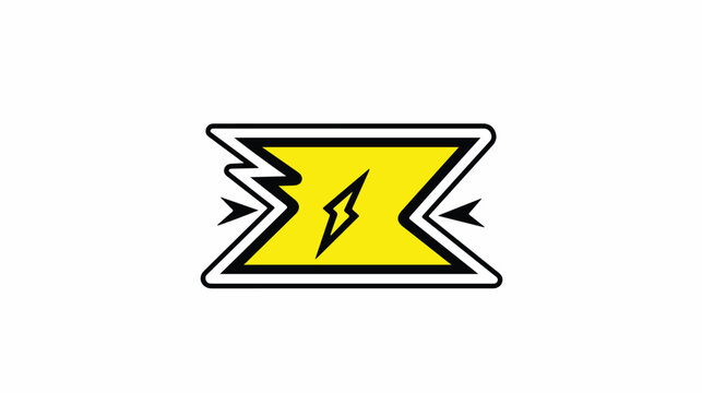 Low voltage warning sign doodle icon image flat vector