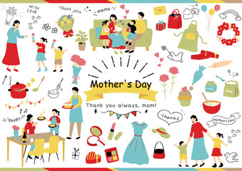 Fototapeta premium 母の日を楽しむ家族