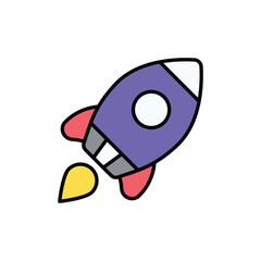 Rocket icon design with white background stock illustration