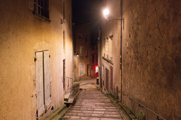 Fototapeta na wymiar Degrés Saint Louis, Blois, la nuit