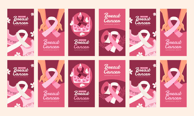 breast cancer awareness month vector flat design