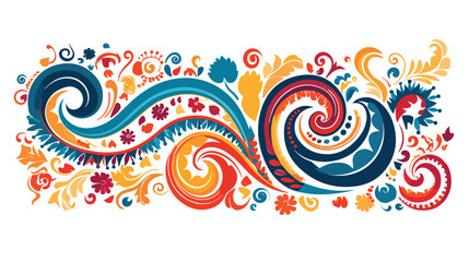 Paisley colorful vector ornament. flat vector 