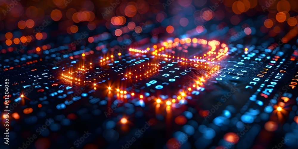 Aufkleber an artistic representation of data protection through intricate encrypted patterns and symbols. conc