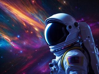 Portrait of an astronaut in outer space