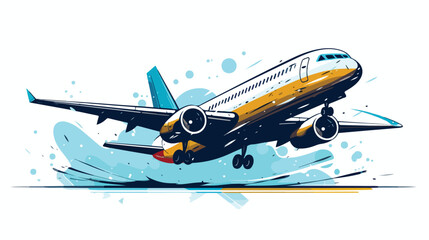 Plane icon in comic style. Airplane cartoon vector 