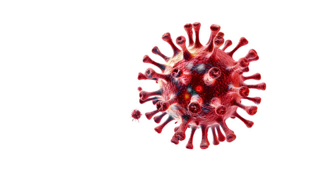 Antibiotics attacking coronavirus particle isolated on transparent background