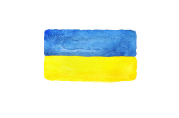 Painted flag of Ukraine strokes on a white background - 761205250