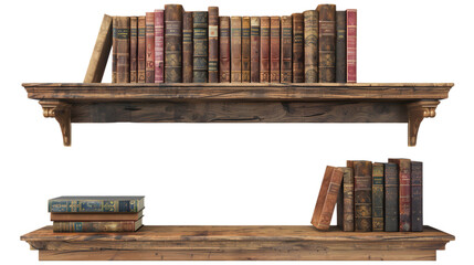 Books Shelf on Transparent Background. PNG file