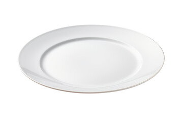 White Plate on White Background. On a Transparent Background.