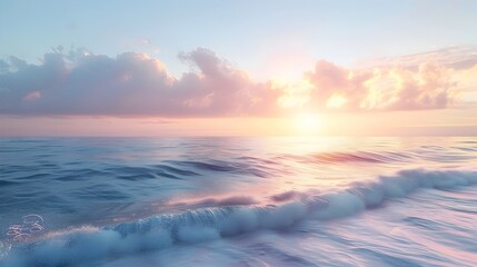 Fototapeta premium Stunning Ocean Sunrise and Sunset in Soft Pastels, To provide a visually appealing and calming