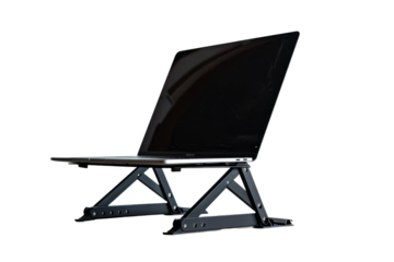 Laptop on Computer Desk. On a Transparent Background.