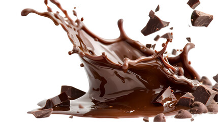 Chocolate Splash on white or transparent background. PNG file