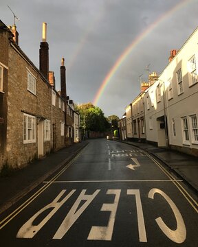 rainbow in the city