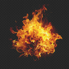 Flame Fire on a transparent background. Abstract vector set of flame fire illustrations. Perfect for adding dynamic heat to your designs. Collection includes various fiery elements.