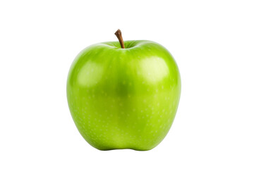 Green Apple on White Background. On a Transparent Background.