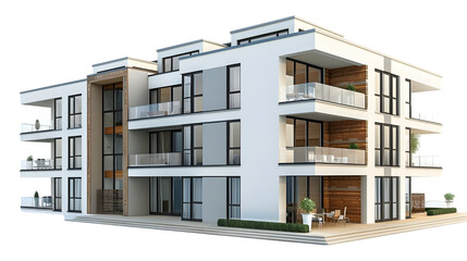 Dwelling Apartment on white or Transparent Background. PNG file