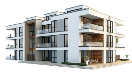 Dwelling Apartment on white or Transparent Background. PNG file
