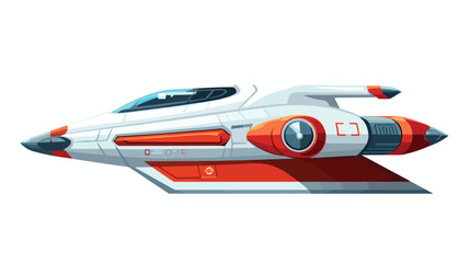 Space ship flat vector isolated on white background