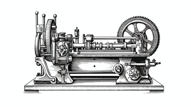 Splitting Machine vintage engraved illustration.