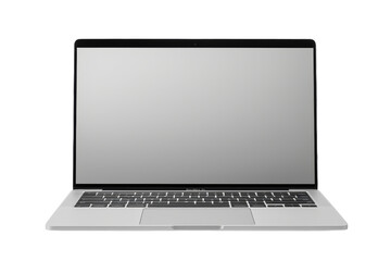 Laptop Computer With Blank Screen on White Background. On a Transparent Background.