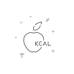 Diet, burning calories simple vector line icon. Symbol, pictogram, sign isolated on white background. Editable stroke