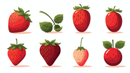 Strawberry Fruit Design Template Vector flat vector
