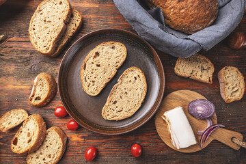 Sliced country styled bread