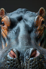 The River Giant: A Hyper-Detailed Hippo Close-Up generative AI