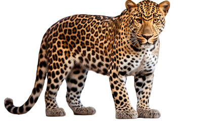 Leopard isolated on white or transparent background. PNG file