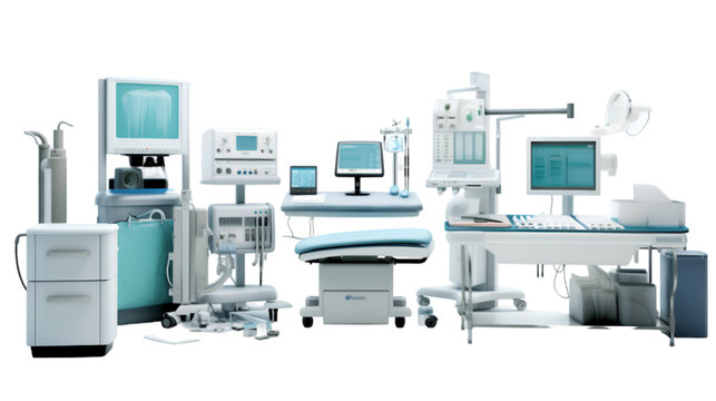 Medical equipment set background with white background. PNG file