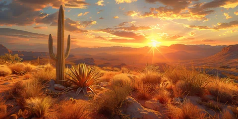 Fotobehang impressive mexican sunset landscape © Riverland Studio