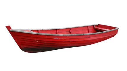 Red Boat on white or Transparent Background, PNG file