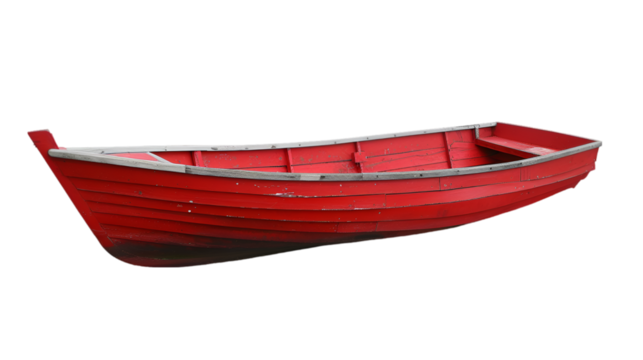 Red Boat on white or Transparent Background, PNG file