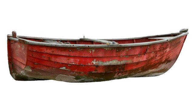 Red Boat on white or Transparent Background, PNG file