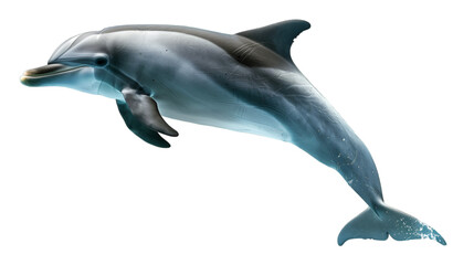 The Dolphin swimming on transparent background, PNG file