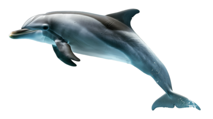 The Dolphin swimming on transparent background, PNG file