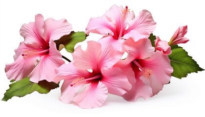 Hibiscus flowers white background isolated