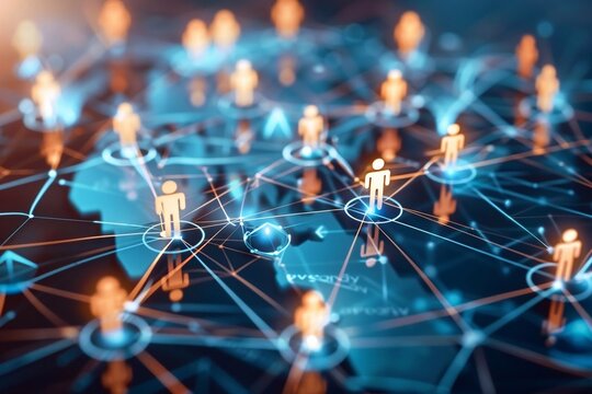 Business Hologram, Global Network Analysis and Connection.
