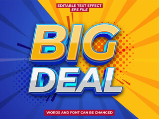 big sale text effect, font editable, typography, 3d text. vector template