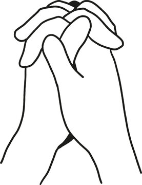 recommend clip art: Spiritual Sketch Line Art of Praying Hands Vector