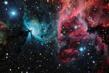 Stars of a planet and galaxy in a free space - obrazy, fototapety, plakaty