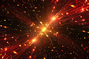 Fototapeta na wymiar Generative ai on theme of beautiful starfall in sky, bright meteorites glow in atmosphere